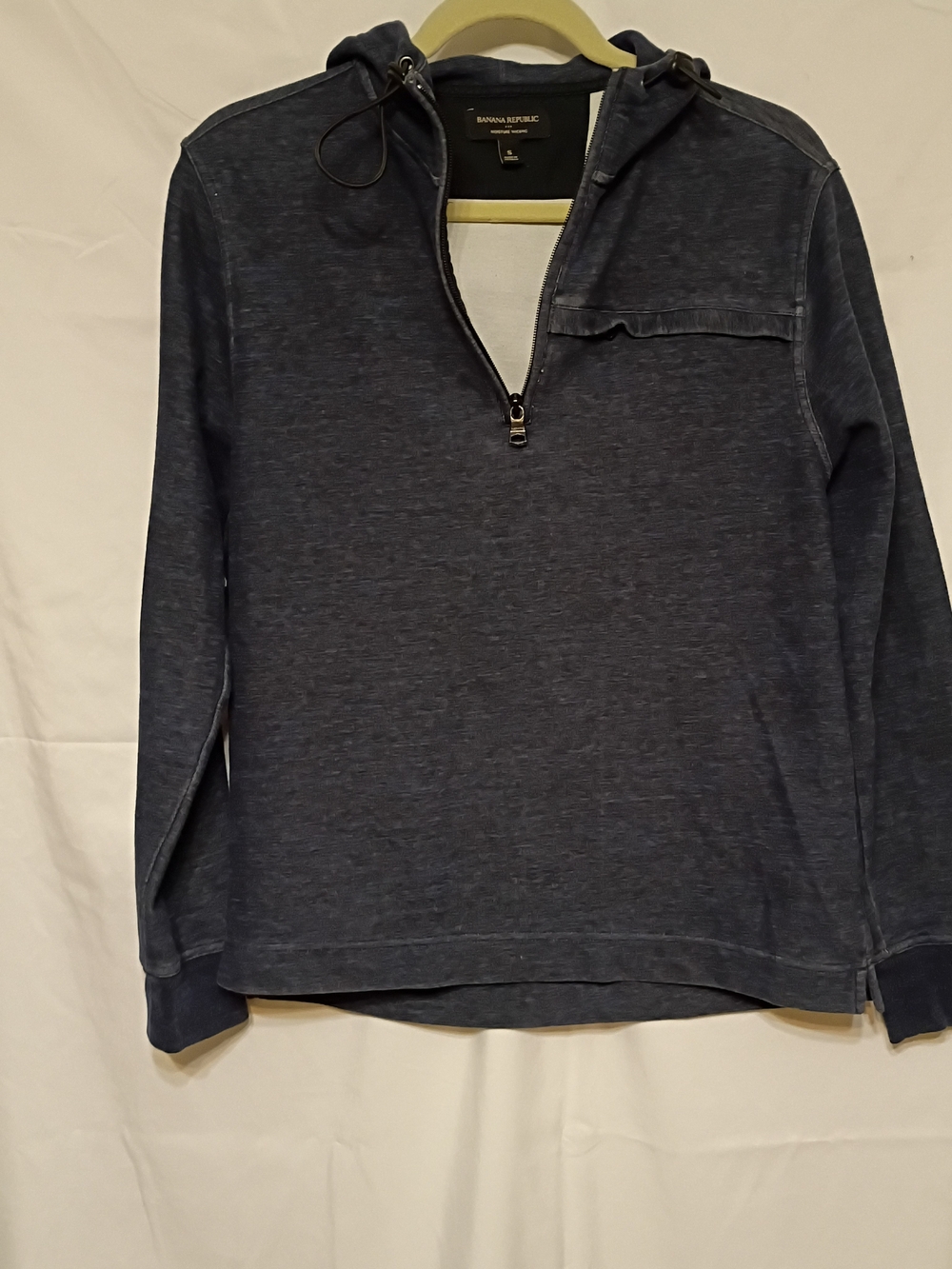 Banana Republic Men's Navy Quarter-Zip Hoodie Sweater